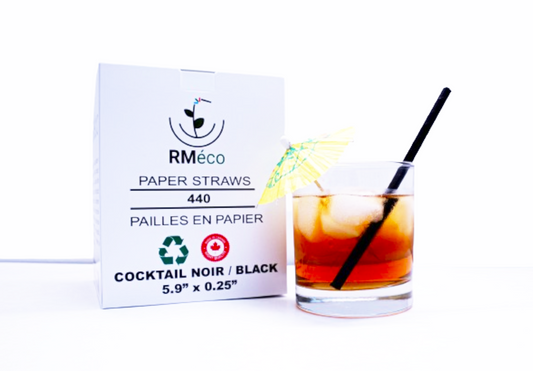 Paper straws cocktail drink box, front