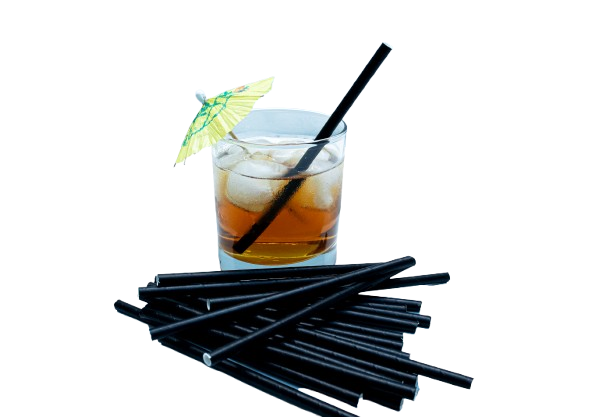 paper straws black cocktail